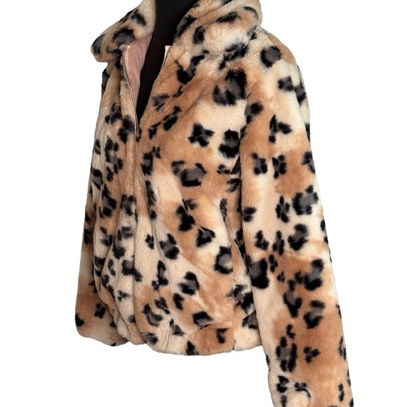 Catherine Malandrino Animal Print Faux Fur Jacket XS Fits Up To Small - Picture 3 of 9